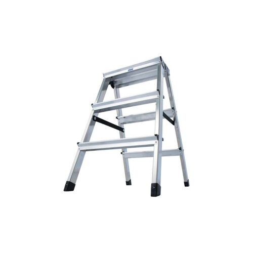 Krause Monto Dopplo 3-step aluminum ladder, double-sided