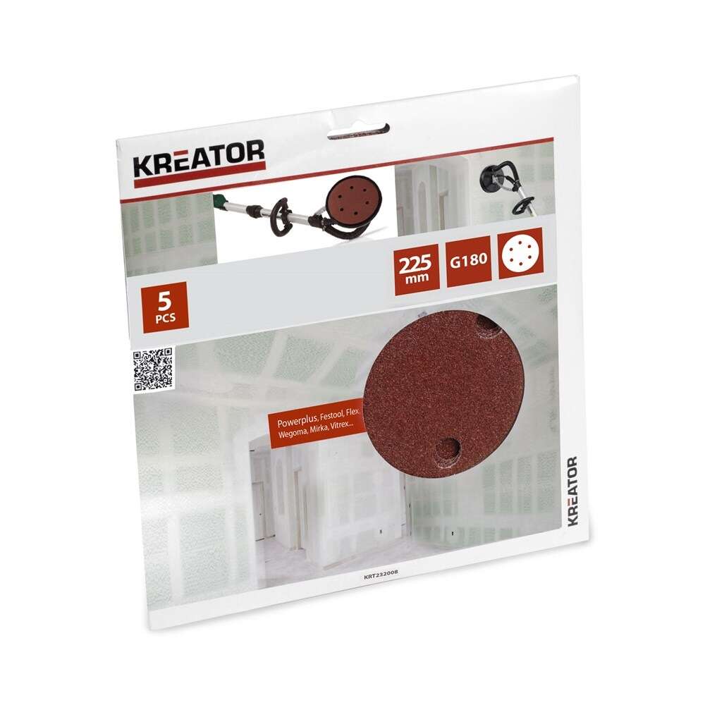 Kreator falcsiszolóhoz tépőzáras rota 225mm p180 5db krt232008
