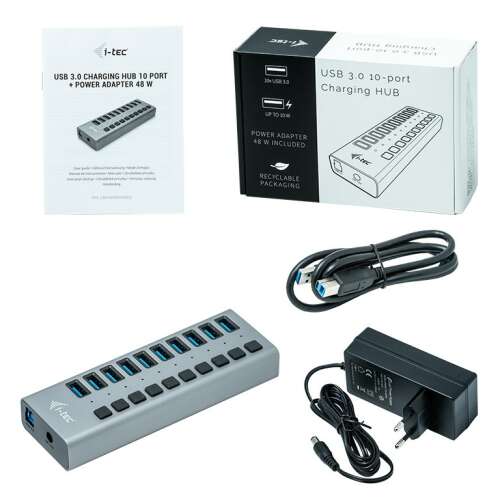 i-tec USB 3.0 Charging HUB 10 Port + Power Adapter 48 W