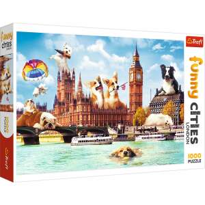 Trefl Orașe Amuzante Londra Puzzle 1000 de piese cu câini în Londra - Trefl Puzzle