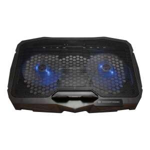 Conceptronic THANA07B 17 inch laptop cooling pad with two blue LED fans, black - Computers and Accessory