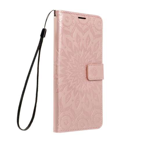 MEZZO iPhone 11 pénztárca tok mandala rózsa arany mintával, oldalnézet 