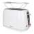 Blaupunkt TSS802WH white toaster, angled view with crumb tray