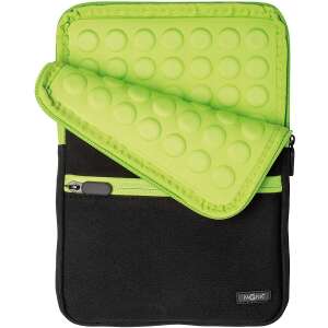 Univerzálny obal na tablet Pagna Go 99517-17 10 palcov Zelený - Otvorený pohľad na obal, ktorý zobrazuje zelený podšitý interiér a čierny exteriér so zipsom - Puzdrá na tablety