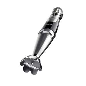 Braun MultiQuick 9 MQ9147X Hand Blender, black and silver, angled view - Braun Hand Blender