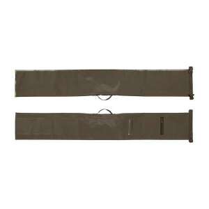 Fox Carpmaster Stink Bag Welded, egy hosszú, barna, vízálló táska fogantyúval és pánttal, laposan fektetve - Száktartó táska