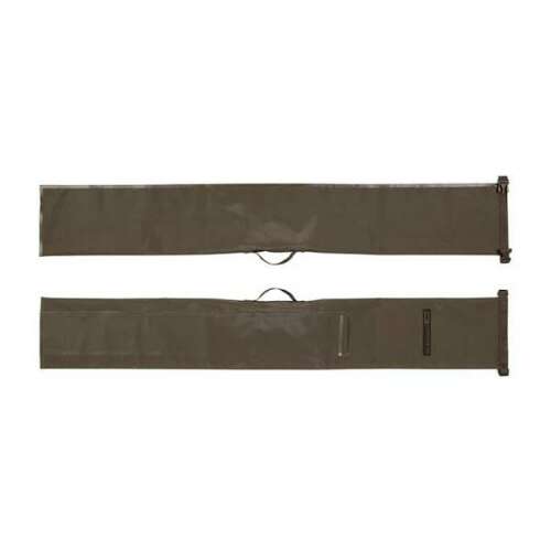 Fox Carpmaster Stink Bag Welded, egy hosszú, barna, vízálló táska fogantyúval és pánttal, laposan fektetve