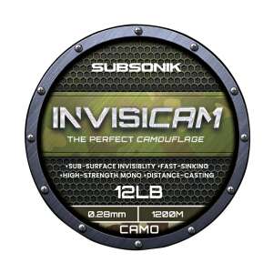 Sonik Subsonik Invisicam horgász zsinór, 0,38 mm átmérő, 1200 m hossz, camo szín - Sonik