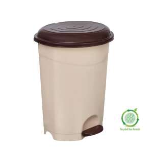 Coș de gunoi cu pedală Planet 12L din plastic reciclat, maro și crem - Cosuri de gunoi