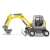 Siku Wacker Neuson EW65 wheeled excavator toy, 1:50 scale, yellow and grey