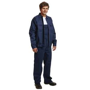 Marineblauer Arbeitsanzug mit Jacke und Latzhose, BE-01-005, Ganzkörperaufnahme - Arbeitsschutzkleidung