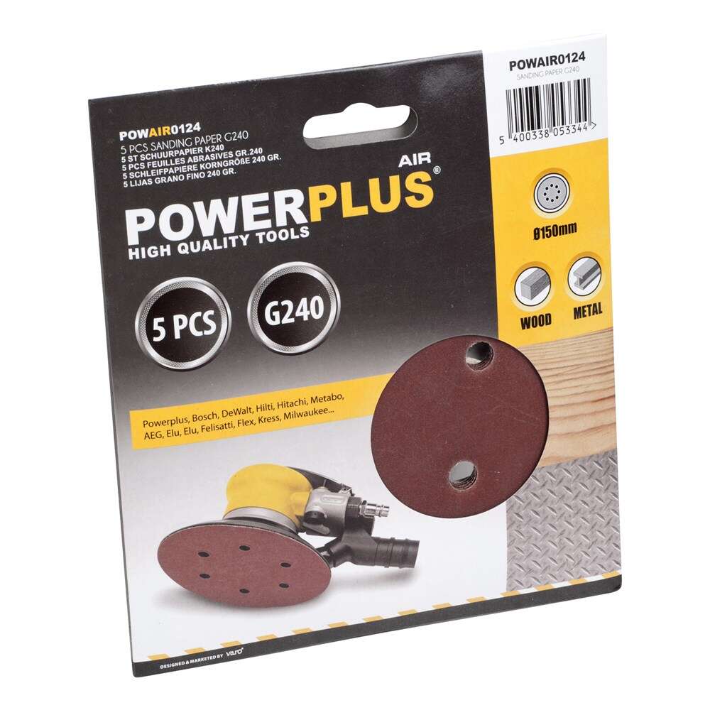 Powerplus csiszolólap p240 5db powair0124