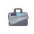 RivaCase 7930 15.6 inch laptop bag, grey, open view with laptop compartment, pockets and accessories
