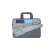 RivaCase 7930 15.6 inch laptop bag, grey, open view with laptop compartment, pockets and accessories