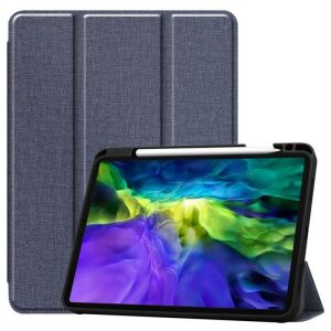 Cellect Apple iPad Pro 11 inch 2020 Blue Tablet Case with Pencil Holder - Tablet Case