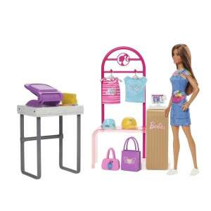 Zestaw do projektowania mody Barbie z lalką, stojakiem na ubrania, kasą i akcesoriami - Mattel