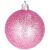 Close-up of a pink glitter Springos Christmas tree ornament