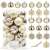 Set mit 20 goldenen Weihnachtsbaumkugeln, 6 cm, enthält 4 Discokugeln, 4 matte, 4 Glitzer, 4 geprägte, 4 glänzende