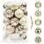 Set mit 20 goldenen Weihnachtsbaumkugeln, 6 cm, enthält 4 Discokugeln, 4 matte, 4 Glitzer, 4 geprägte, 4 glänzende