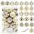 Set mit 20 goldenen Weihnachtsbaumkugeln, 6 cm, enthält 4 Discokugeln, 4 matte, 4 Glitzer, 4 geprägte, 4 glänzende