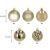 Springos 6cm Gold Christmas Ornaments Set, 20 pcs, matte, glitter, shiny, embossed, disco ball