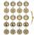 Set of 20 gold Christmas tree baubles, 6 cm, Springos