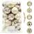 Set de 20 bile de Crăciun aurii, 6 cm, include 4 bile disco, 4 mate, 4 cu sclipici, 4 cu relief, 4 lucioase