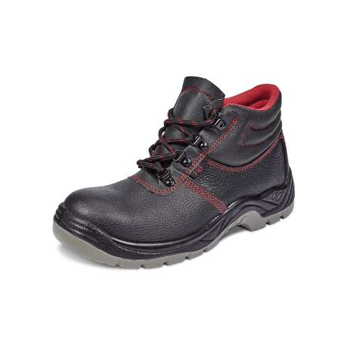 Fekete biztonsági bokacsizma acél orrmerevítővel, S1P minősítésű