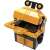 KidzRobotix Money Bank Robot assembled, yellow and black robot with open mouth and drawer