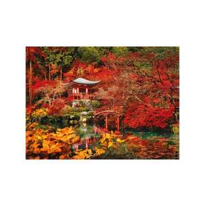 Puzzle Clementoni Mesés kelet cu 500 piese, cu o imagine frumoasă a unei grădini japoneze cu o pagodă roșie și un pod - Clementoni Puzzle