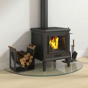 vidaXL 1000x500 mm félkör alakú kandalló üveglap, használatban, padló védelme - Kandalló & Kályha alátét