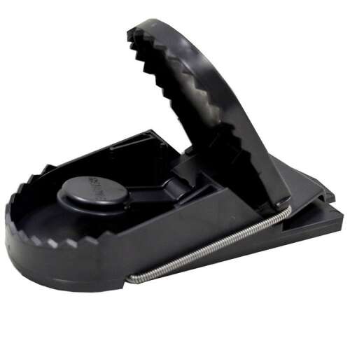 Swissinno Super Cat Rattenfalle, schwarzer Kunststoff, offen, Federmechanismus