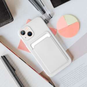 White silicone phone case with card holder for Xiaomi Redmi Note 12 5G - Haffner