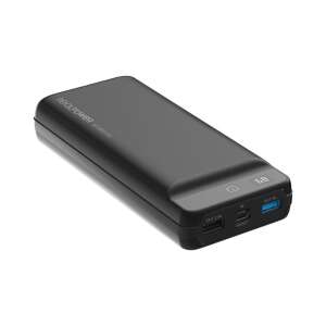 Realpower PB-30k PD 30000mAh Power Bank, черен, изглед под ъгъл - Външна батерия и Powerbank