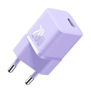 Baseus GaN5 20W mini wall charger, purple, fast charging, compact size - Baseus Phone Charger