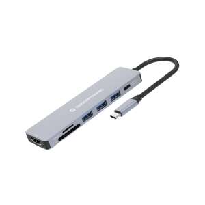 Conceptronic  DONN19G 7-in-1 USB 3.2 Gen 1 Docking Station Szürke DONN19G