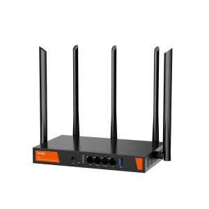 Tenda W30E AX3000 Dual Band WiFi-6 Router, black with orange accents - Tenda Wi-Fi Router, Adapter