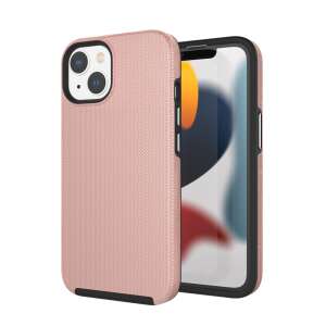 iPhone 14 Plus pink shockproof case with black accents - Apple Phone Case