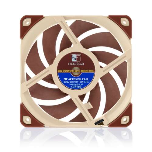 Noctua NF-A12x25 FLX 120mm PC fan, brown and beige color