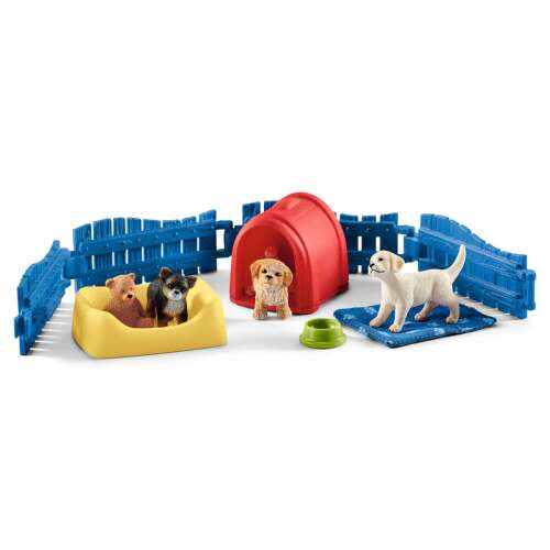 Schleich Puppy Kennel with Figures
