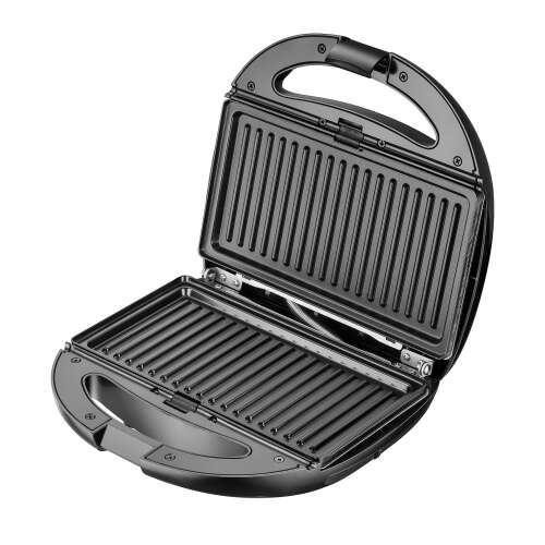 Sandwich maker Camry CR 3057 6 în 1, deschis, arătând plăcile de grătar
