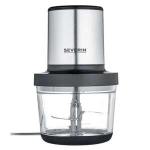 Чопър Severin KM 3867, електрически кухненски робот със стъклена купа, неръждаема стомана - Кухненски робот машина, Електрически миксер за тесто, Ръчен шредер, Мелница за месо и Ръчен миксер