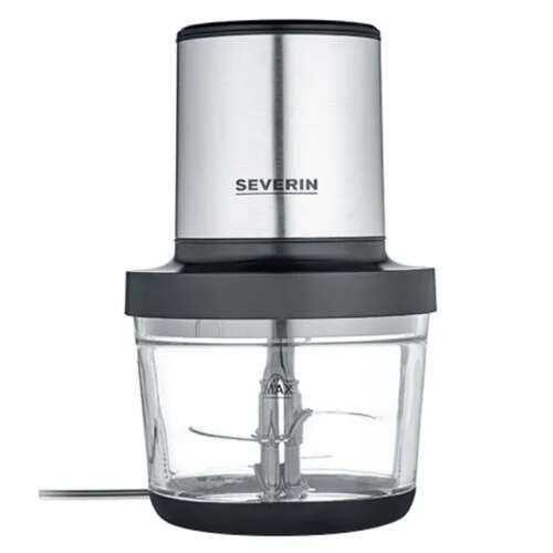 Tocător de alimente Severin KM 3867, procesor electric de alimente cu bol din sticlă, design din oțel inoxidabil