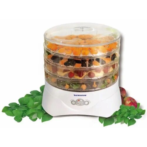 Niewiadów 972.04 Suszarka do żywności z 4 tacami wypełnionymi suszonymi owocami i ziołami