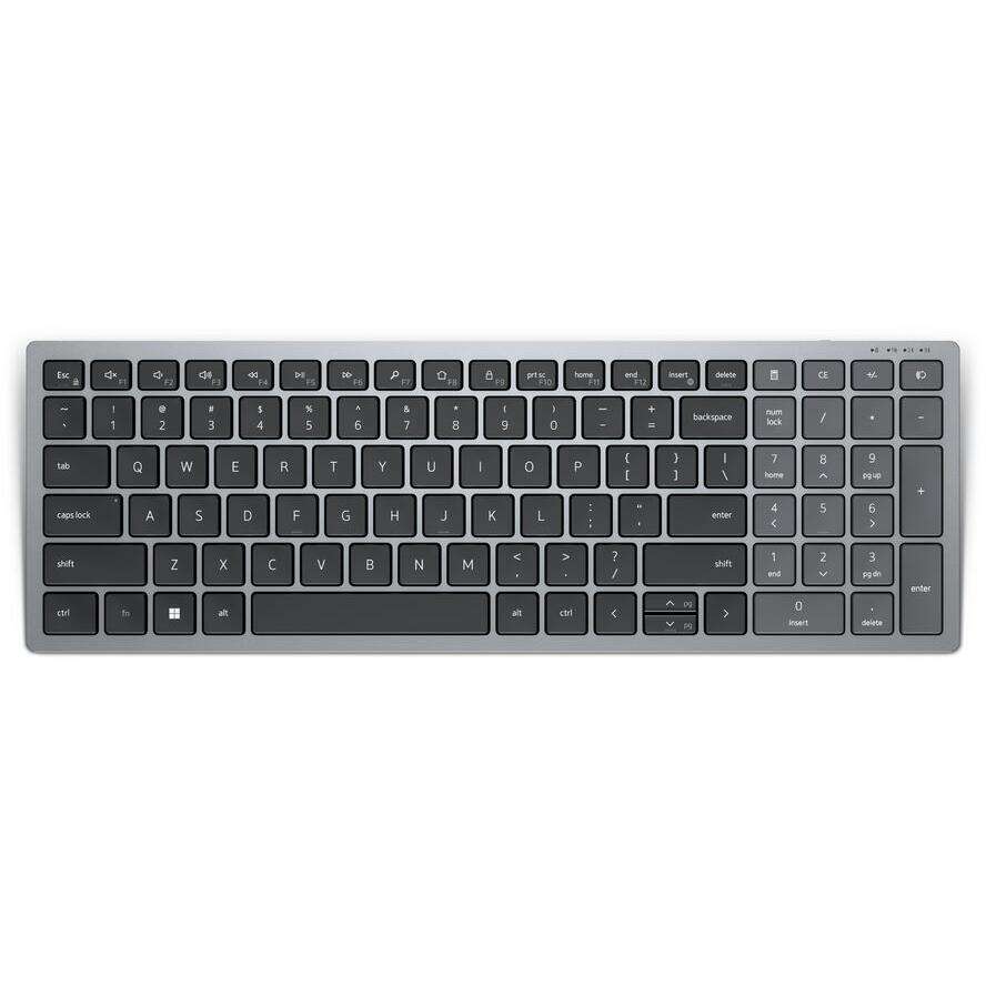 DELL KB740 klávesnica RF Wireless + Bluetooth QWERTZ Nemecký Šedá, Čierna (KB740-GY-R-GER)