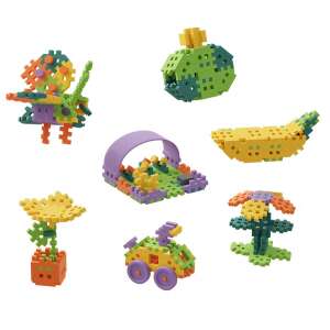 Blocuri de construcție Marioinex Mini Waffle Botanic, copiii pot construi flori, animale și multe altele, 200 de piese, 14 forme diferite - Jocuri de constructie - Lego