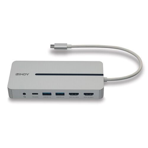 Докинг станция Lindy DST-Mx Duo с USB-C конектор и множество портове