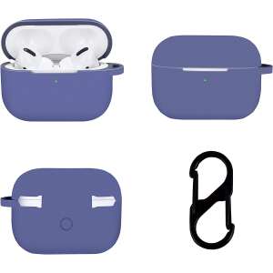 Terratec AirBox Pro Apple AirPods Pro case, dark blue, with carabiner, multiple angles - Terratec