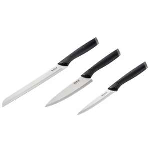 Set de cuțite Tefal Essential 3 piese, include cuțit de bucătar, cuțit de pâine și cuțit utilitar - Cuțite de bucătărie