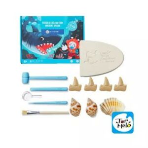 Tooky Toys Set de excavare fosile de rechin antic pentru copii - Jar